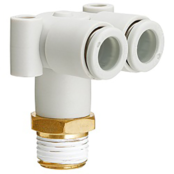 KQ2LU Series L-jinis Twin Siku Push-in Fitting